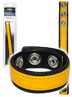Push Xtreme Leather - Leather Cockring Strap Band Yellow