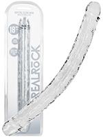 RealRock - Double Dong 18 inch - Crystal Clear