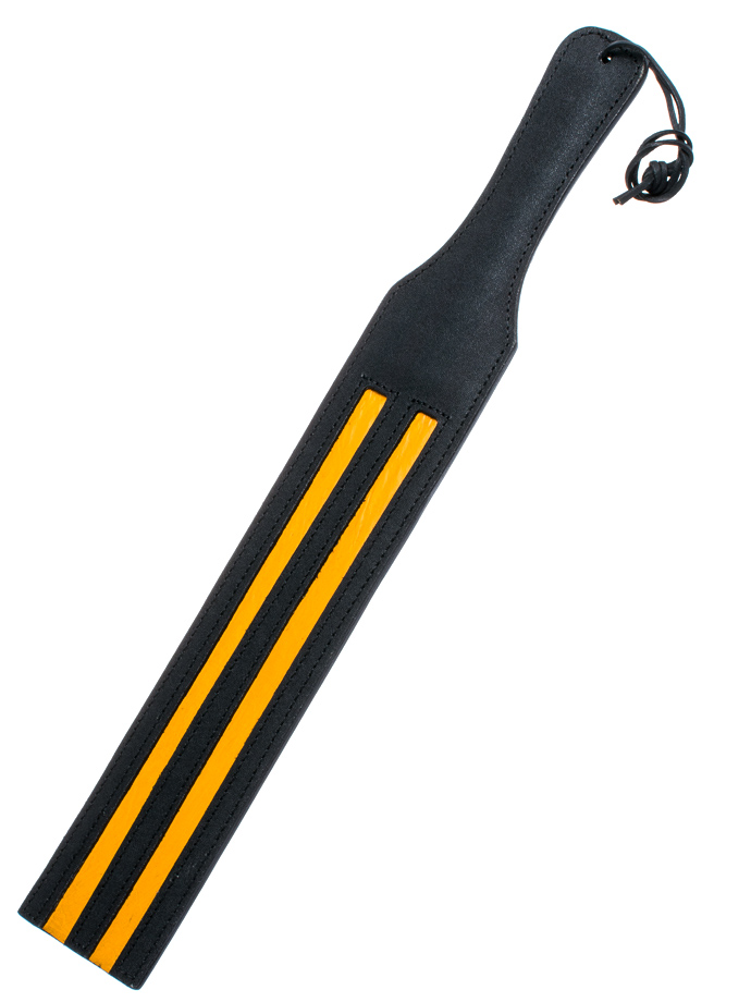 Back Leather Slapper With Yellow Strips - Tapette jaune