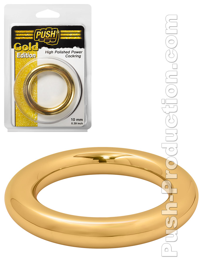 Push Gold Edition - High Polished Power Cockring - 10mm
